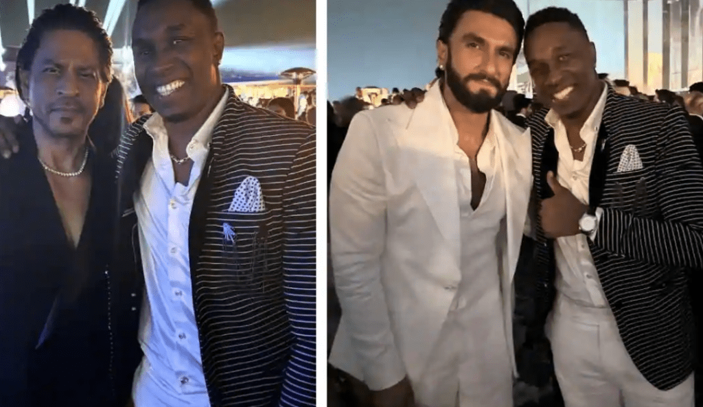 Dwayne Bravo, Known as CPL's Knight Rider, Reconnects with SRK at Anant Ambani’s Pre-Wedding Celebration