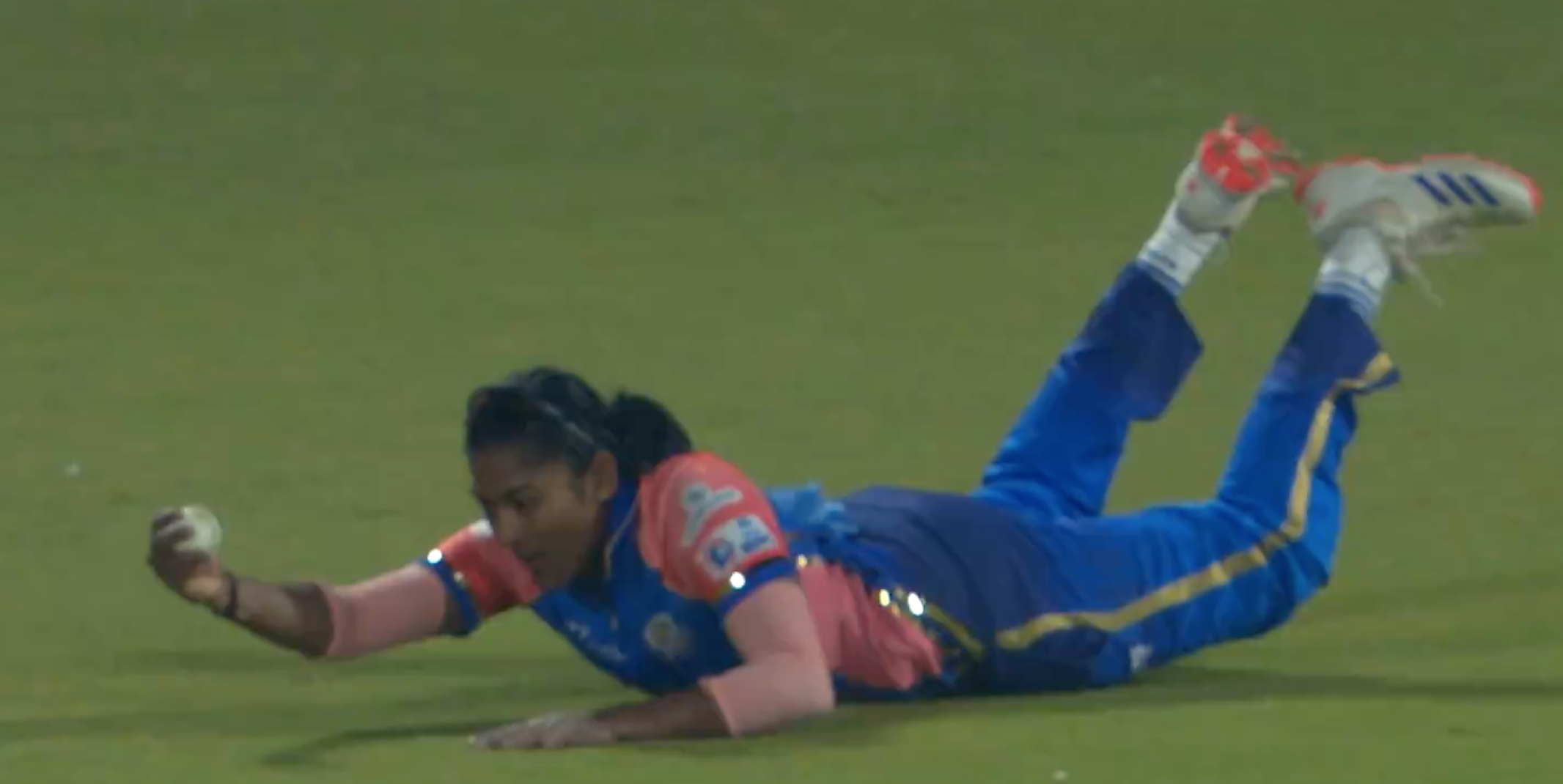 Harmanpreet celebrates as Sajana takes spectacular catch in WPL, hailed as the catch of the season.