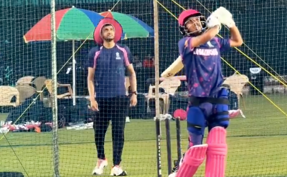 Yuzvendra Chahal Hits Two Big Sixes During RR Training Session [Video]