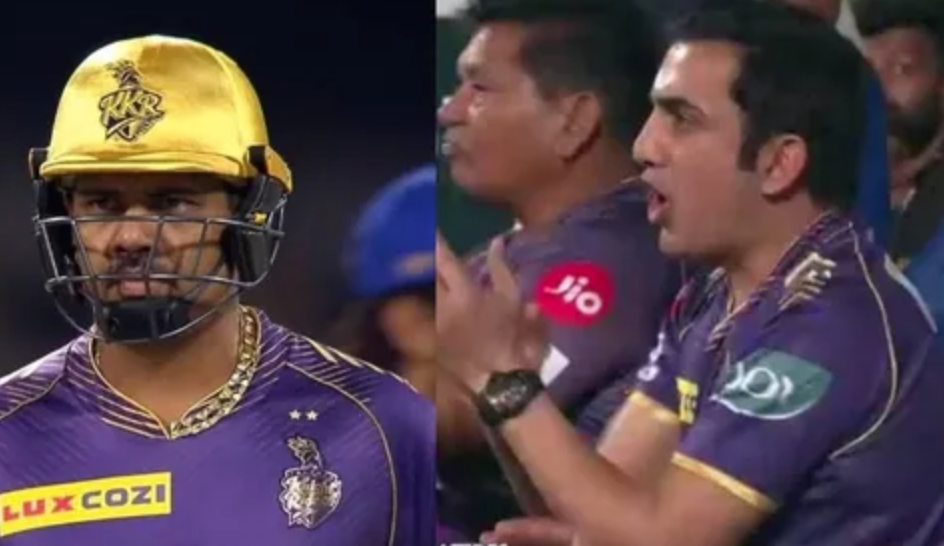 Gautam Gambhir cheers for KKR as Sunil Narine attacks RCB's Yash Dayal in IPL 2024 match