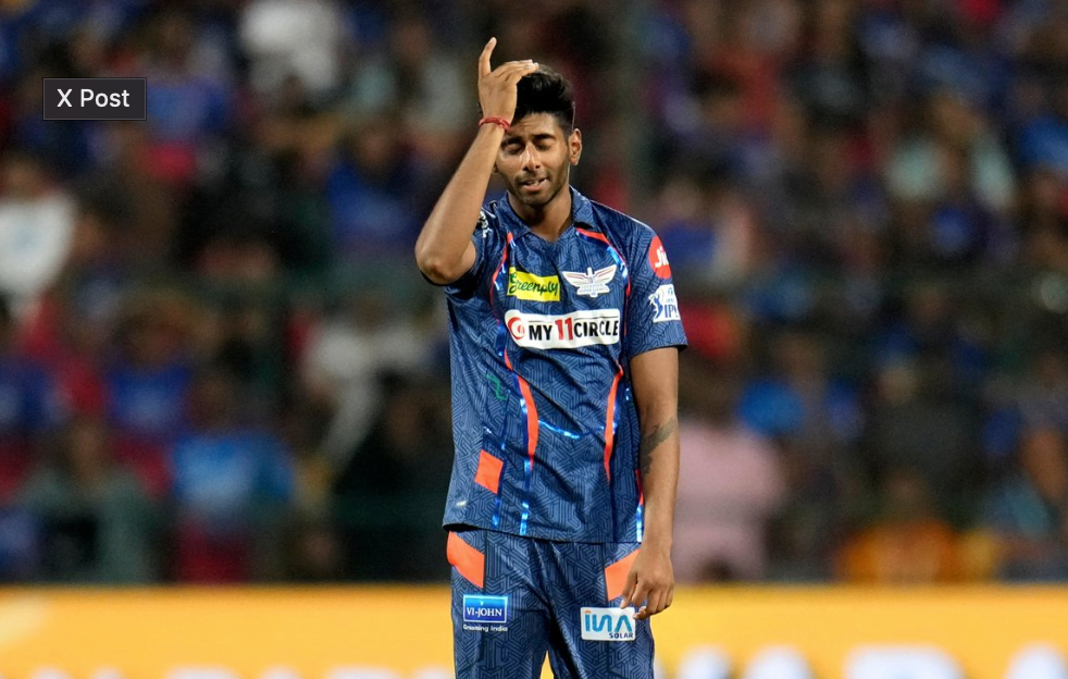 Mayank Yadav, a fast bowler for LSG, got injured and left the field in pain during the game