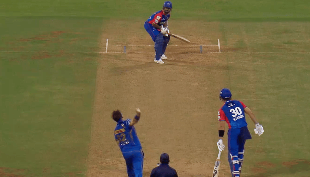 Watch Rishabh Pant's unsuccessful attempt at a helicopter shot against MI, resulting in his dismissal by Coetzee