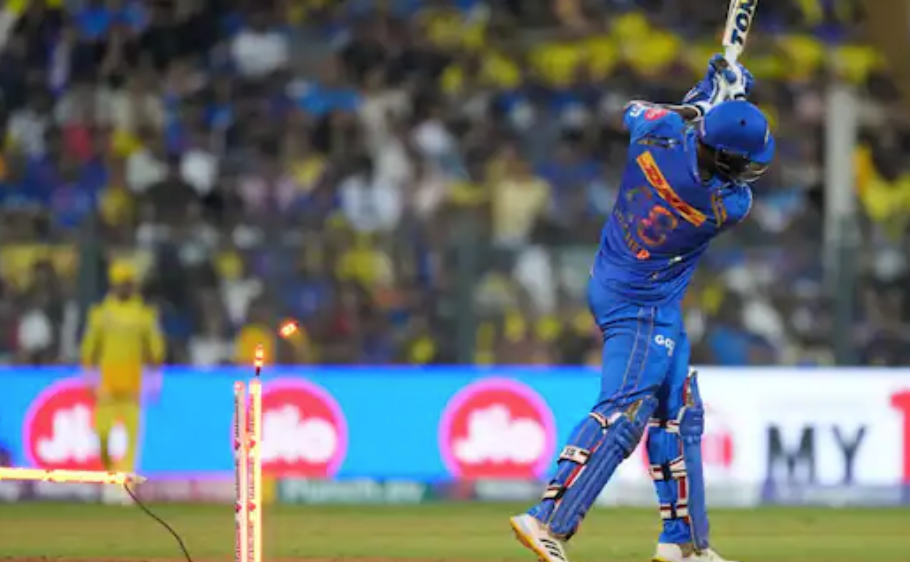 Watch as Shepherd's stumps get knocked over by Pathirana's lightning-fast yorker, leaving him no chance to score