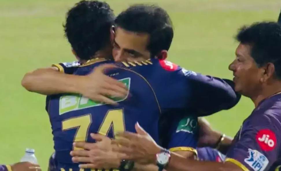Gambhir's Heartfelt Gesture: Hugging Sunil Narine as he Scores First IPL Century for KKR