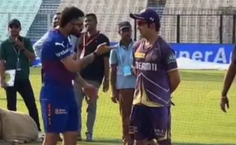 Kohli and Gambhir Chat Before KKR-RCB IPL Match