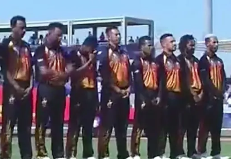 PNG Players Get Emotional During National Anthem at T20 World Cup Start