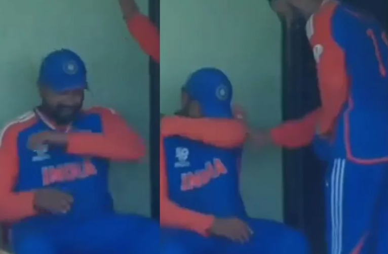 Emotional Rohit Sharma in Tears as India Reach T20 WC 2024 Final; Kohli Supports Him