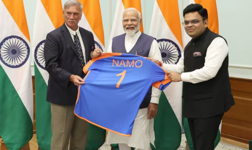 BCCI's Jay Shah and President present 'Namo 1' jersey to PM Modi