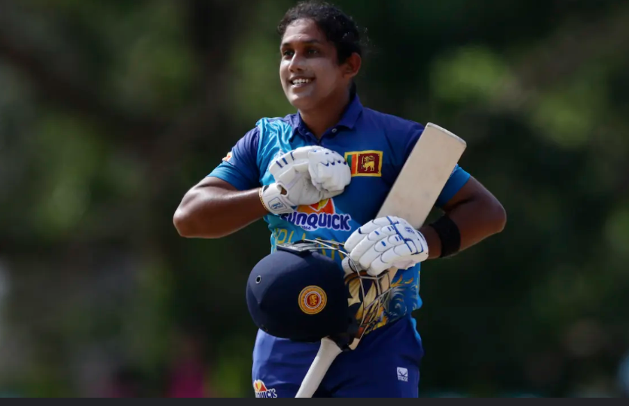 Athapaththu's record-tying century secures a 144-run victory for Sri Lanka