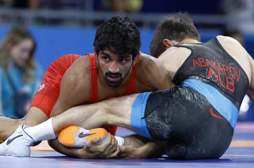 Aman loses in the men's freestyle 57kg wrestling semi-final at Paris 2024