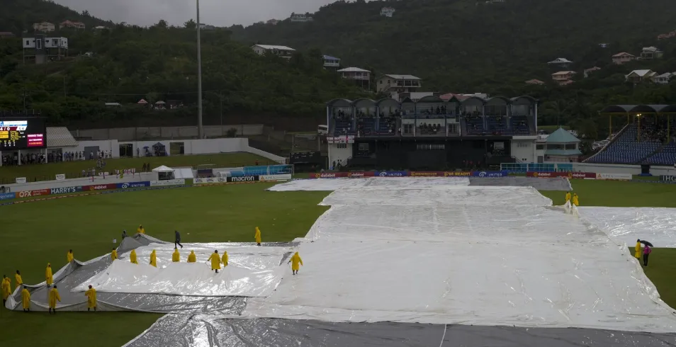 England win series 3-1 after rain stops play in St Lucia, with only five overs bowled