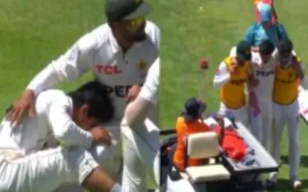 Ayub Suffers Ankle Injury, Stretchered Off in New Year's Test