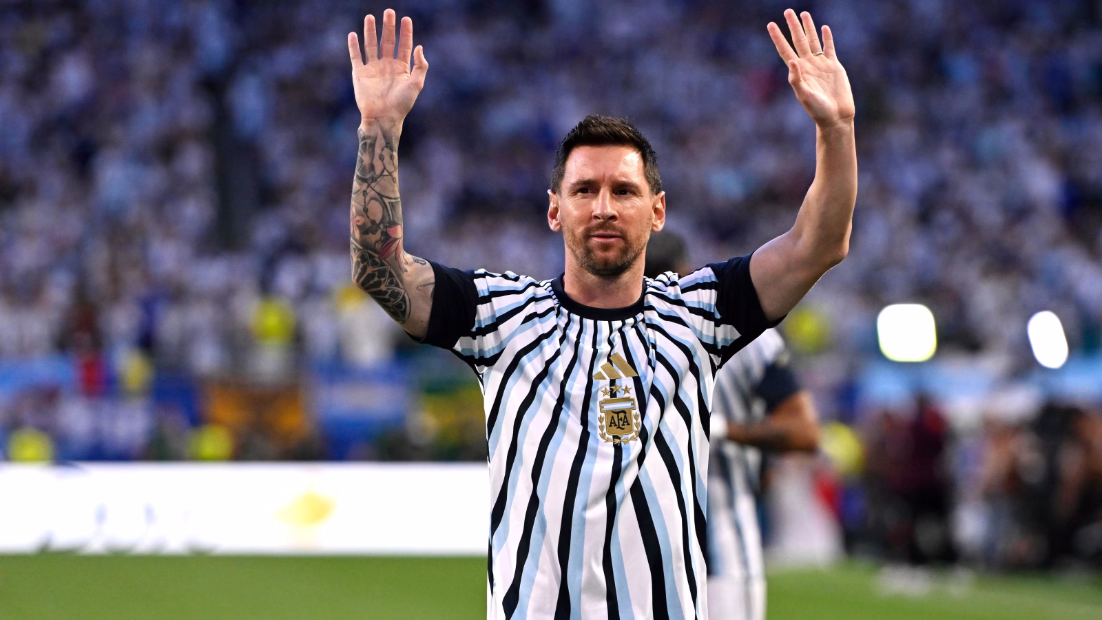 Lionel Messi of Argentina ahead of the World Cup 2026 round-of-16 match against Egypt
