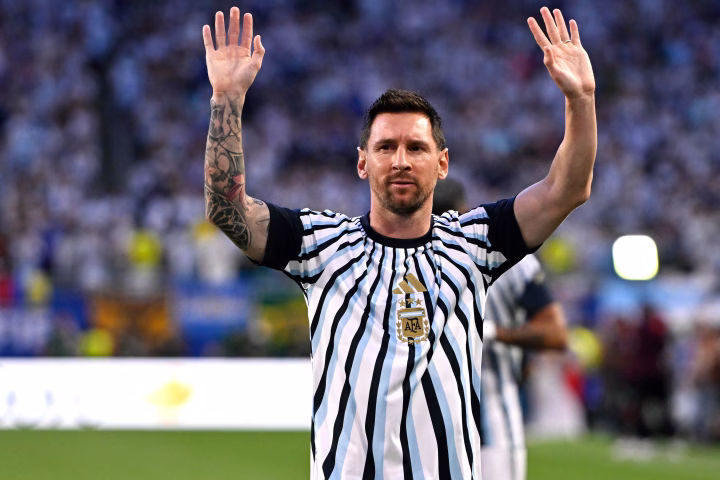 Lionel Messi of Argentina ahead of the World Cup 2026 round-of-16 match against Egypt