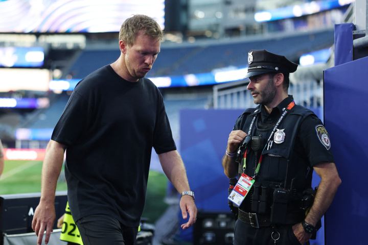 Julian Nagelsmann reacts during Germany's World Cup 2026 campaign amid uncertainty over his future