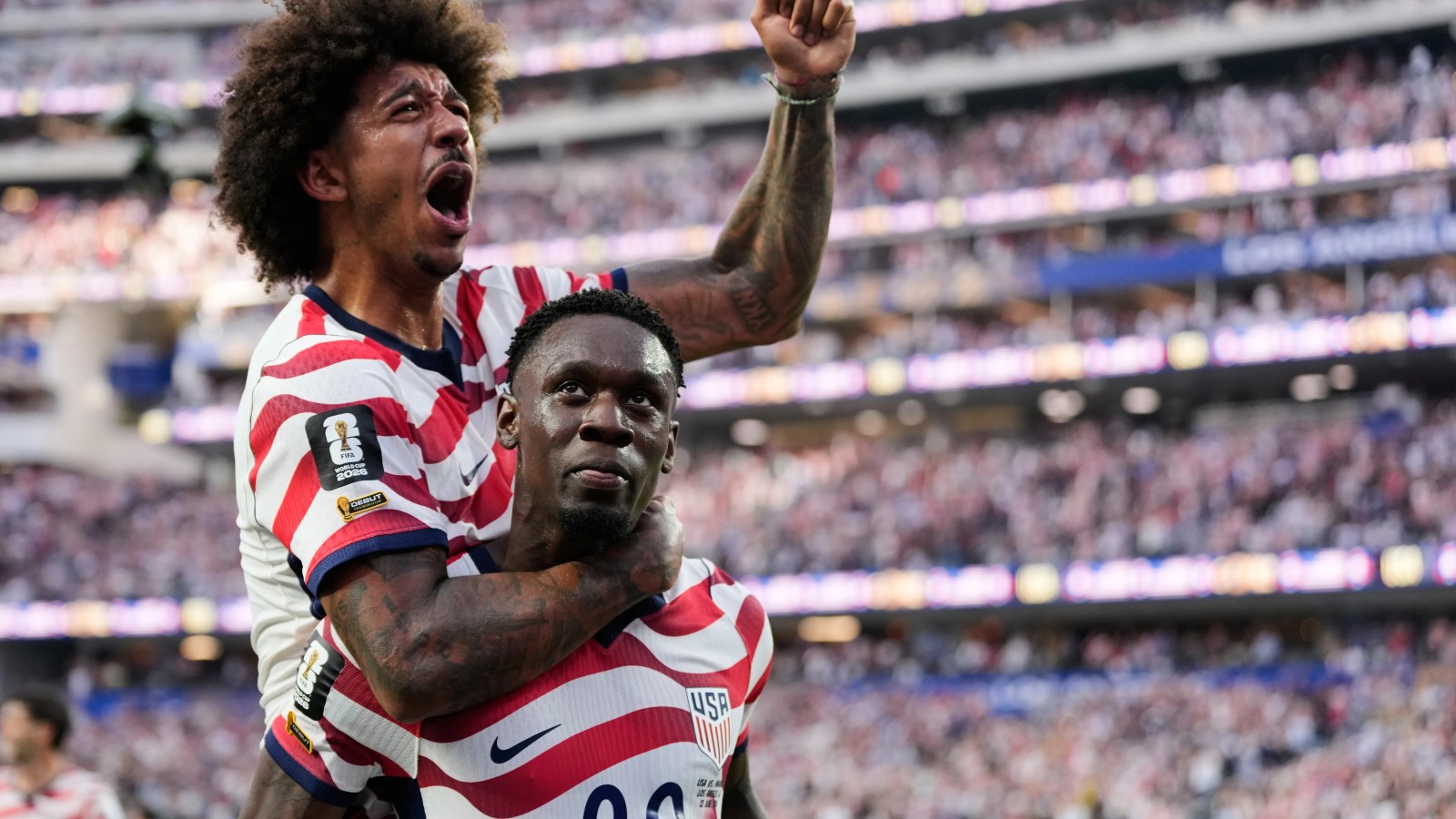 Folarin Balogun with the United States during a World Cup 2026 knockout match against Bosnia and Herzegovina