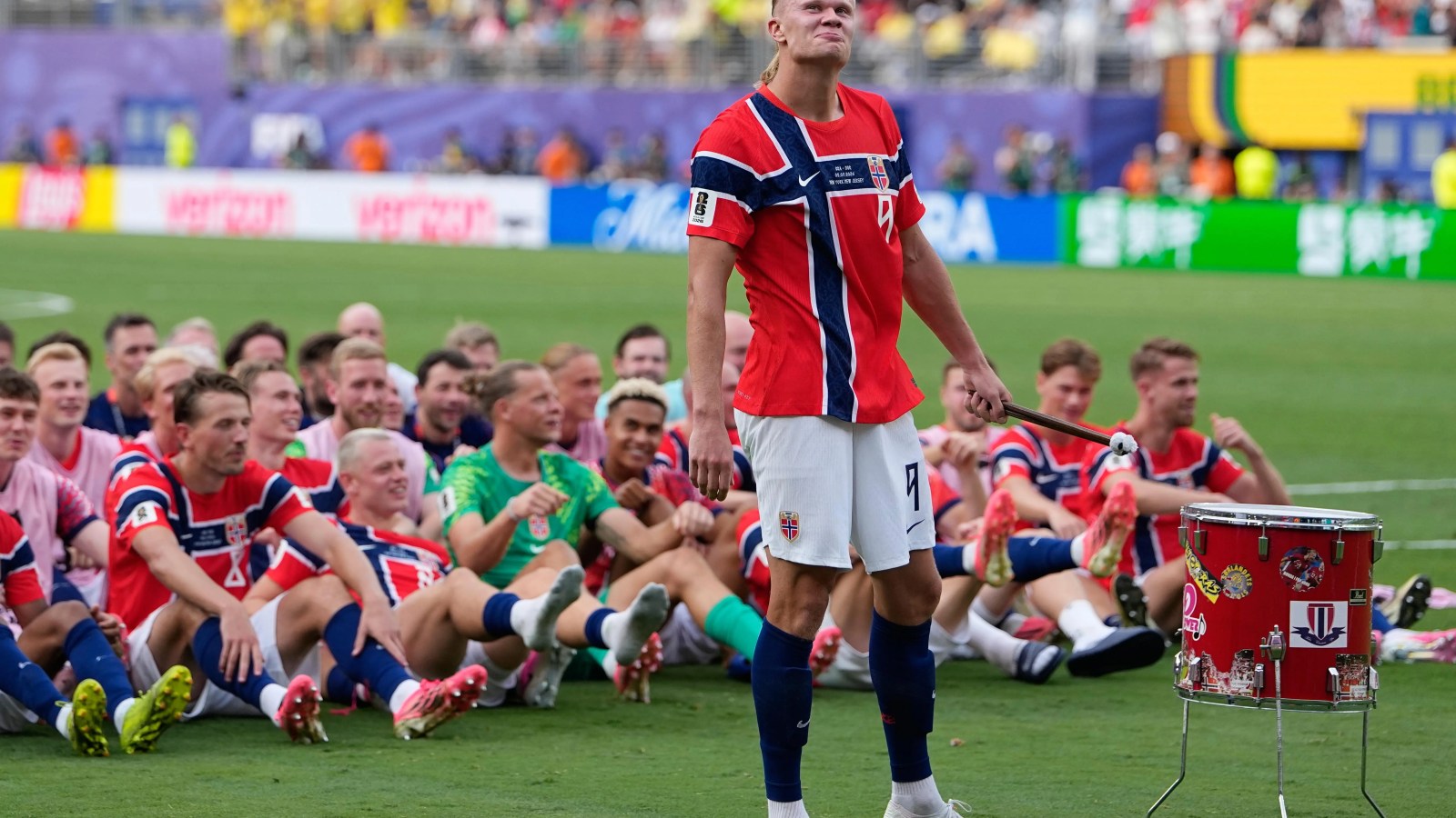 Erling Haaland with Norway during the 2026 FIFA World Cup after the defeat to England