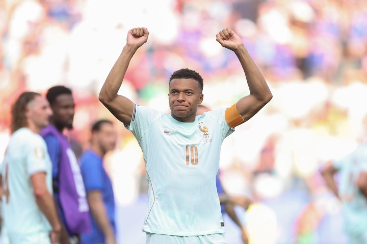 Kylian Mbappe training with France ahead of the World Cup 2026 semi-final against Spain
