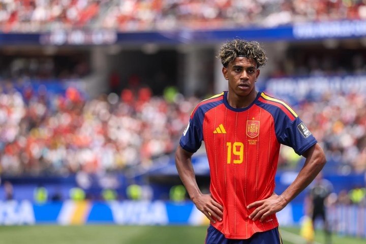 Lamine Yamal with Spain ahead of the 2026 FIFA World Cup final against Argentina in New Jersey
