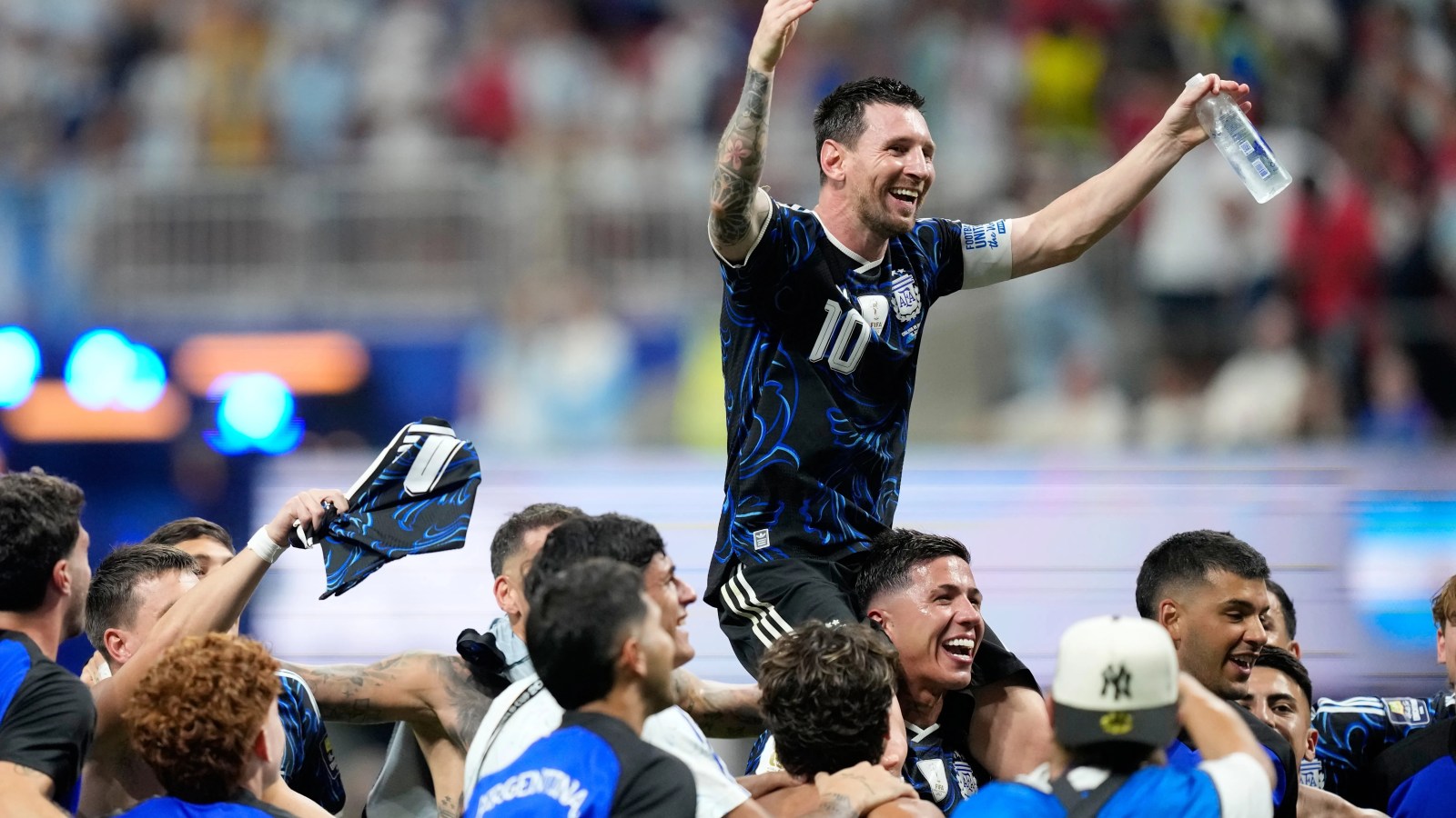 Argentina players react after FIFA opened an investigation following the 2026 World Cup final defeat to Spain