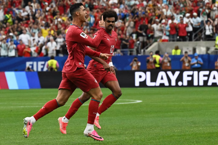 Cristiano Ronaldo playing for Portugal against Croatia in the 2026 FIFA World Cup knockout stage