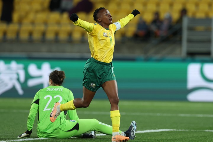 Morocco and South Africa players during a WAFCON quarter-final with 2027 Women’s World Cup qualification at stake
