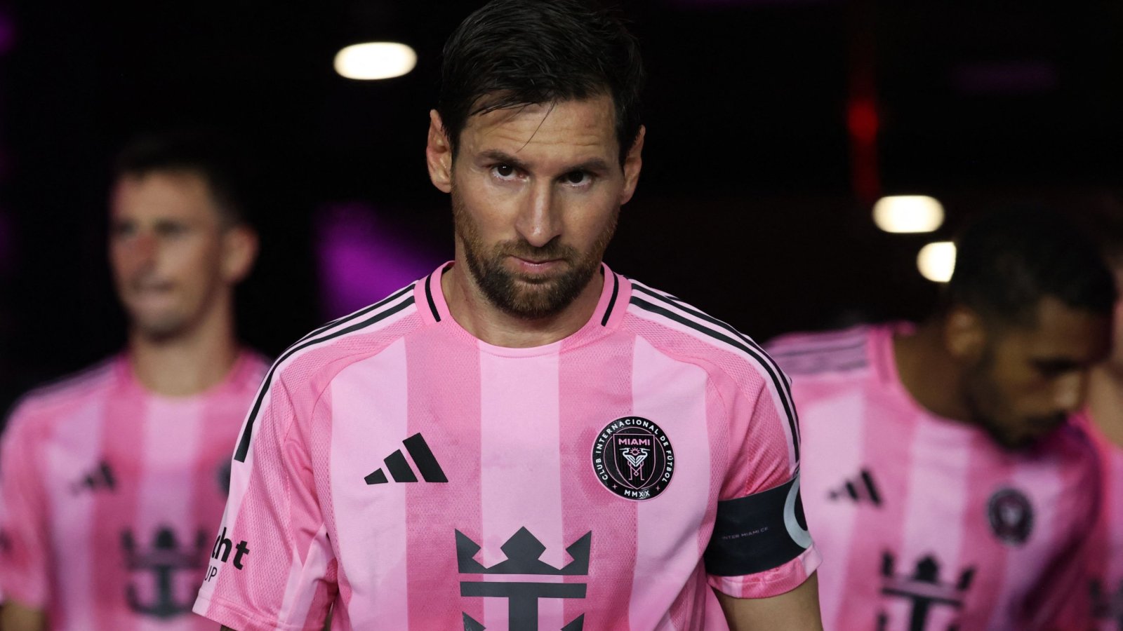 Lionel Messi on the Inter Miami bench after returning to the matchday squad following the World Cup 2026 final