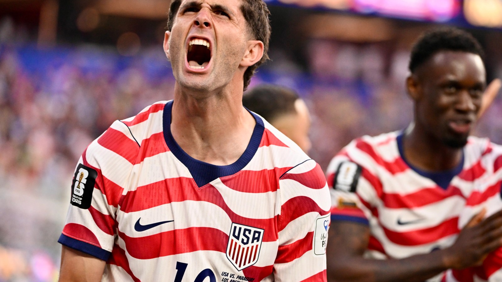 United States players ahead of the 2026 FIFA World Cup with Los Angeles set to host the USMNT opening match