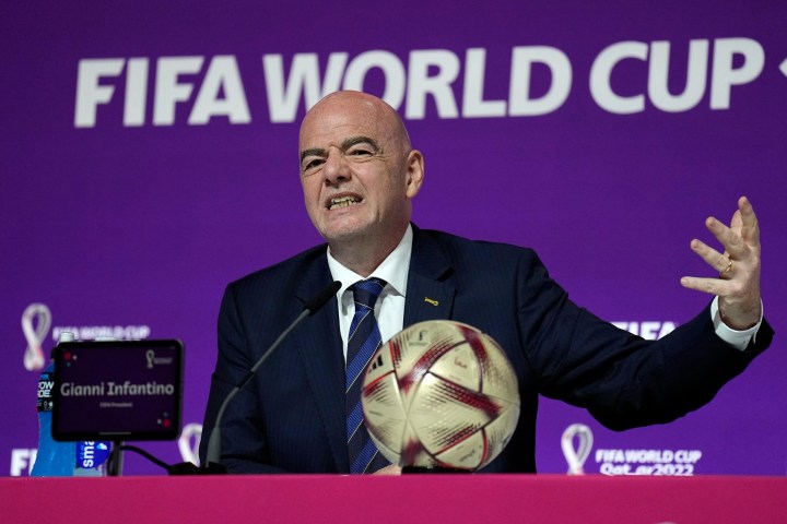 Gianni Infantino during a FIFA event as UEFA acknowledges an allegation ahead of World Cup 2026