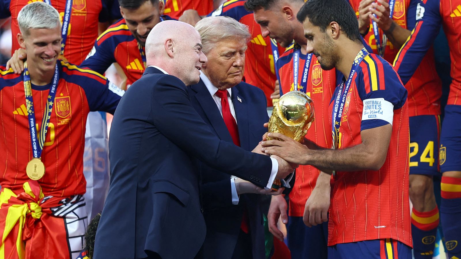 Gianni Infantino during a FIFA event amid pressure over 2026 World Cup access and governance issues