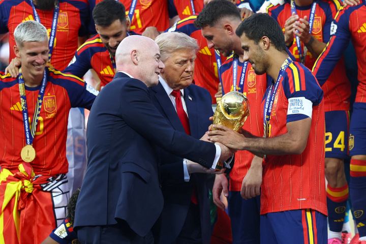 Gianni Infantino during a FIFA event amid pressure over 2026 World Cup access and governance issues